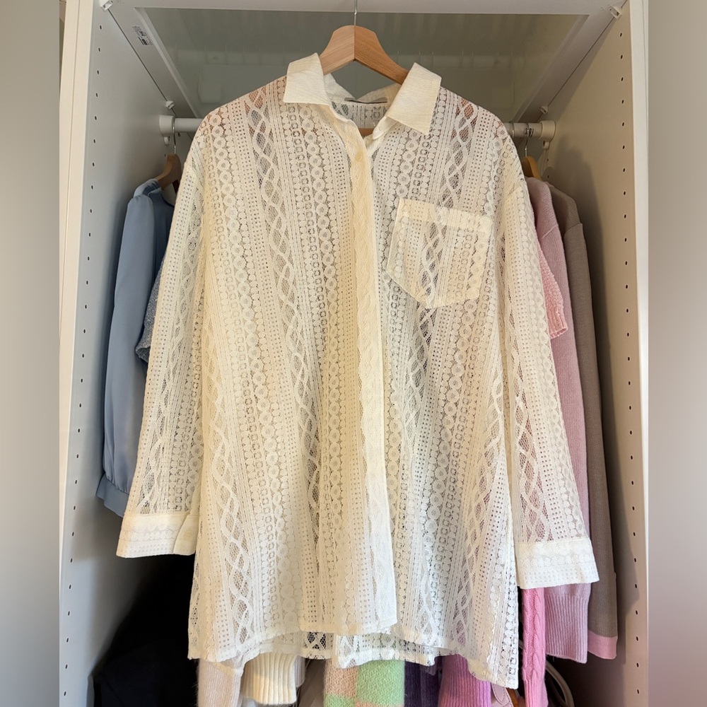 (SOLD)Ivory Lace Blouse